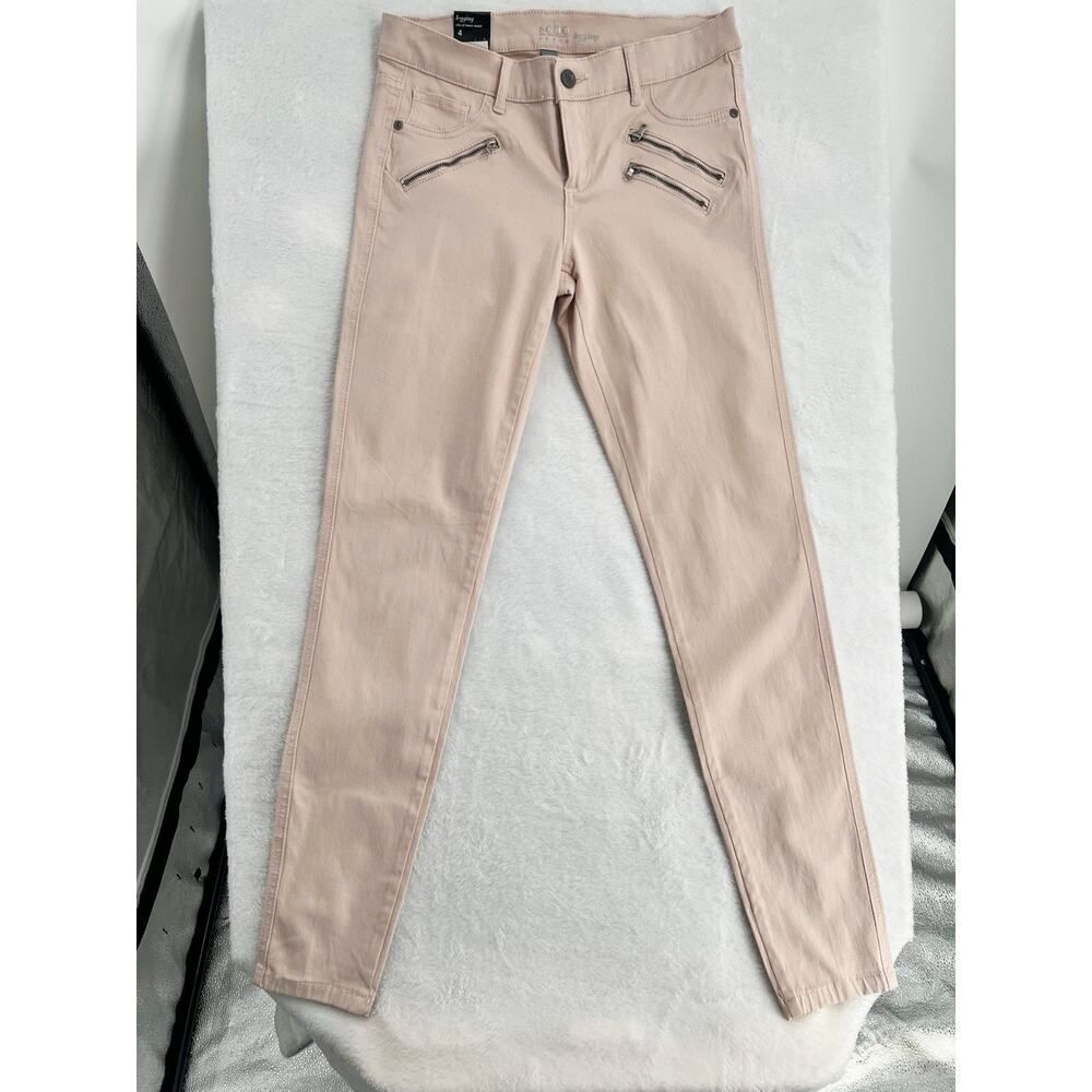 Soho New York & Co Soho Jeans Womens Sz 4 Pale Pink Leggings Zippers